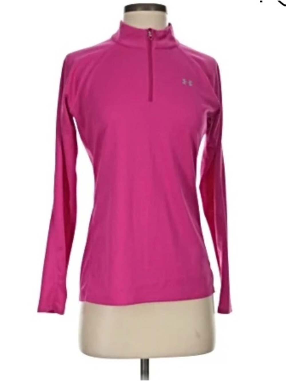 Under Armour Women's Hot Pink 1/4 Zip Long Sleeve Performance Top - Cold Gear